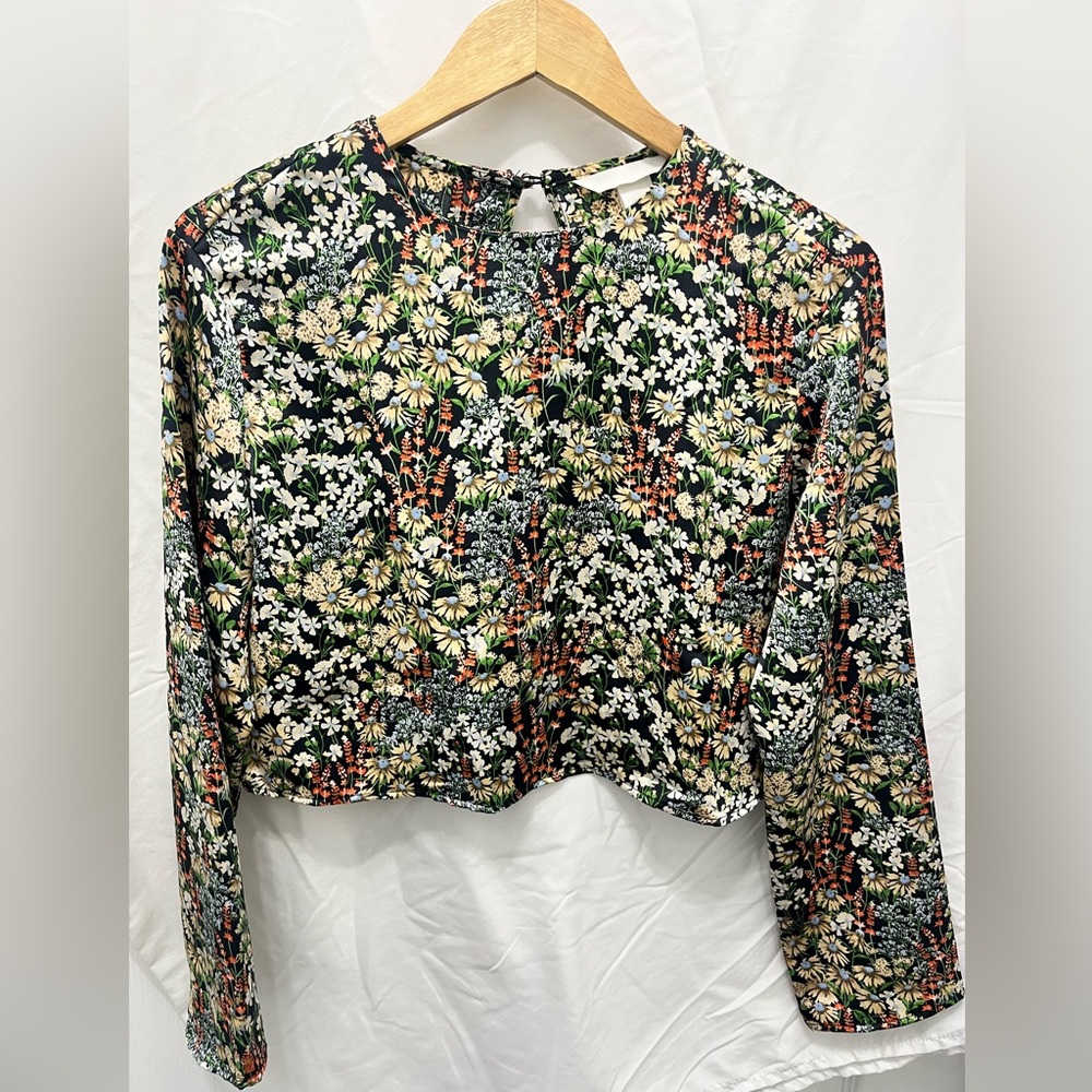 H&M Multicolor Floral Long Sleeve Blouse - Size S